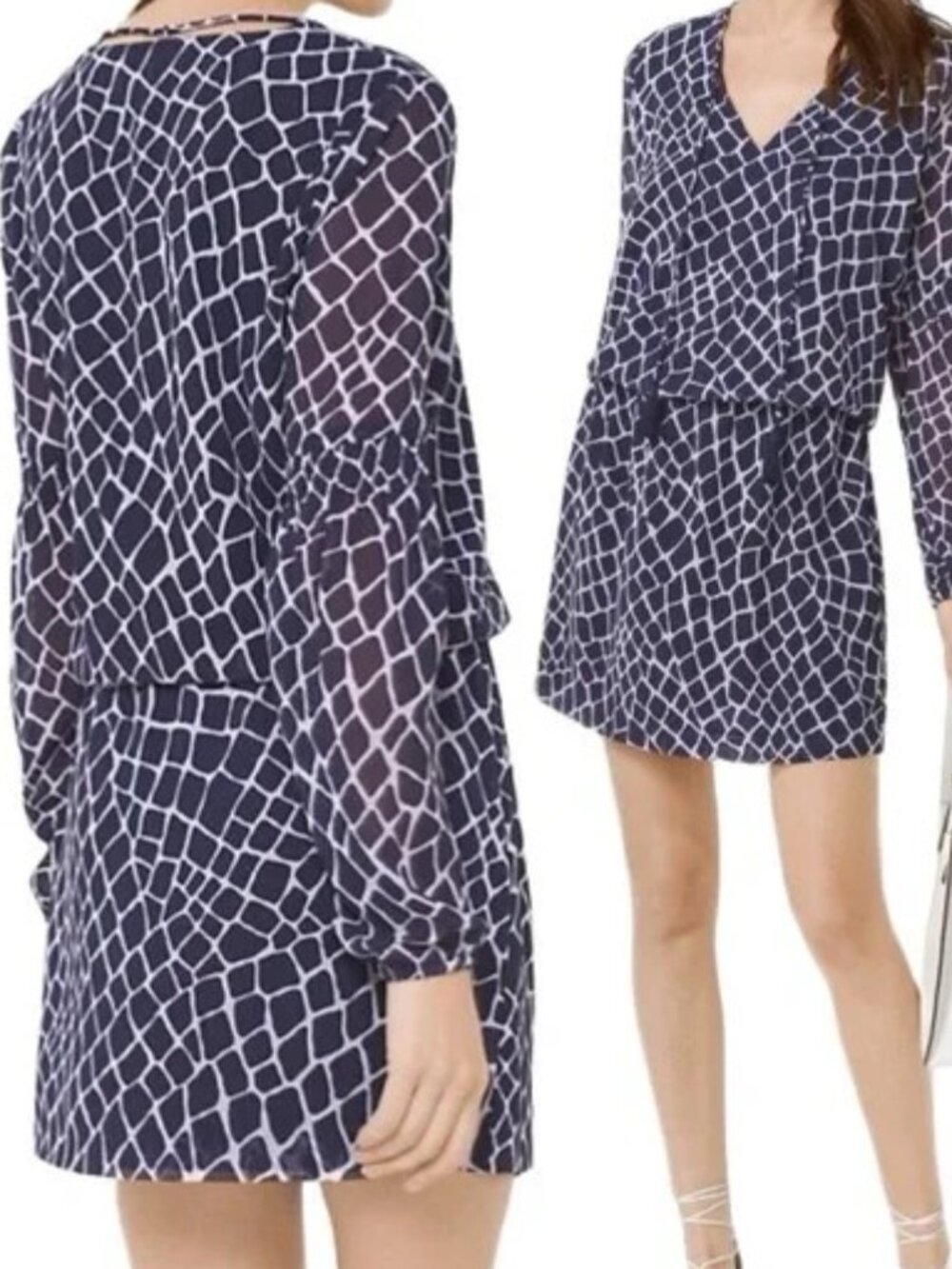 Michael Kors Long Sleeve Blouson Dress Size S
